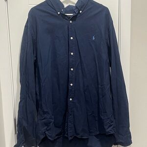 Ralph Lauren Navy Blue Button-Up Shirt Mens XXL